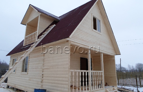 Процесс строительства дома из бруса 5,0х6,0м с террасой 2,0х5,0м.